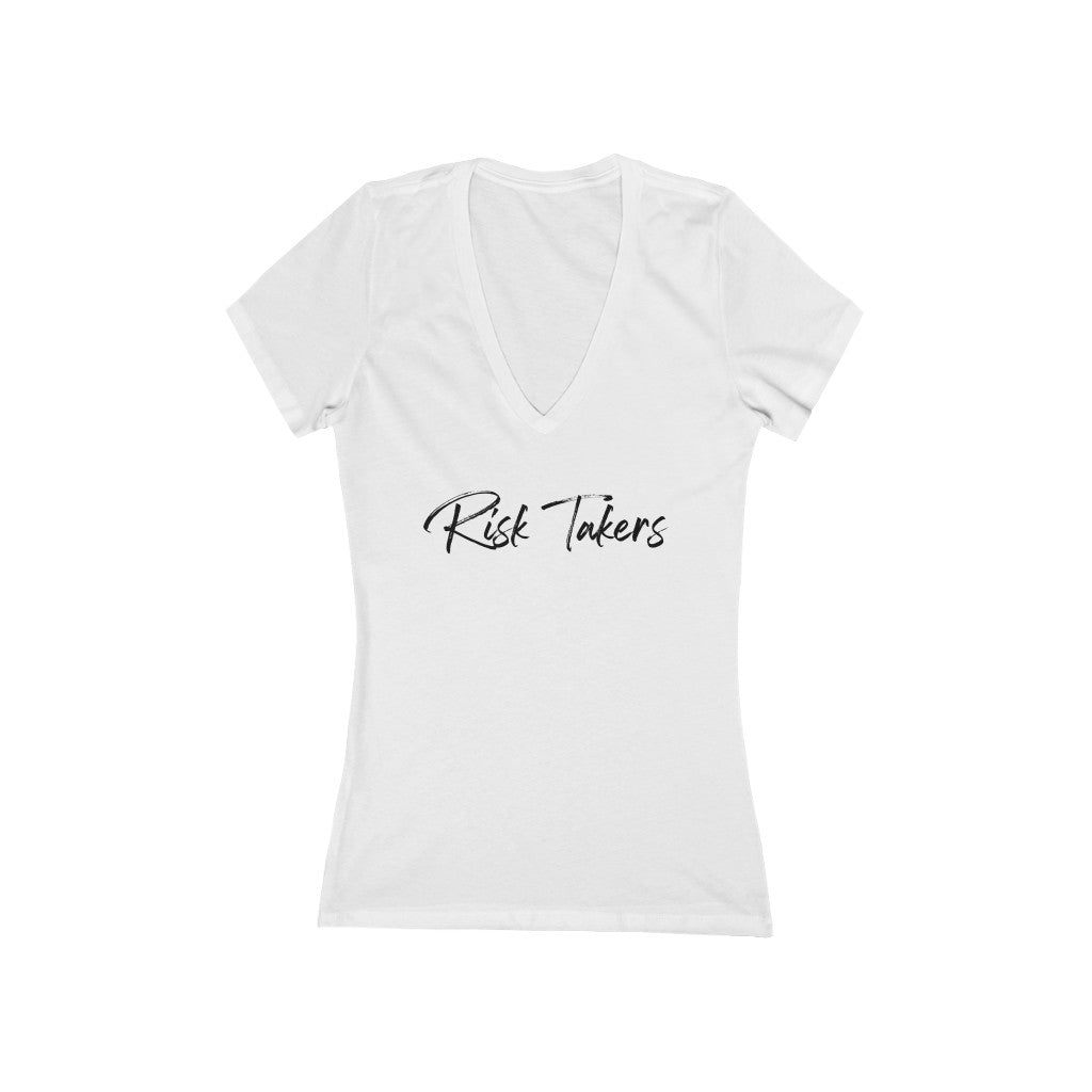 Women's Risk Takers Premium Jersey Short Sleeve Deep V-Neck Tee