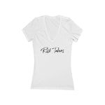 Load image into Gallery viewer, Women&#39;s Risk Takers Premium Jersey Short Sleeve Deep V-Neck Tee
